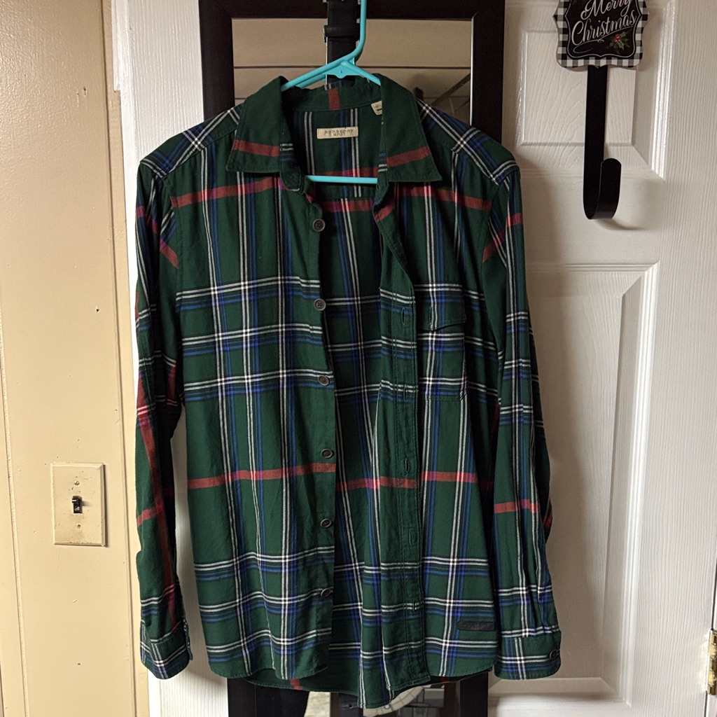 Burberry Green Plaid Dress Shirt